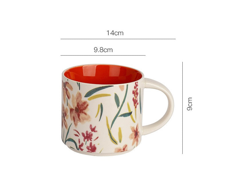 Flower-and-bird mug