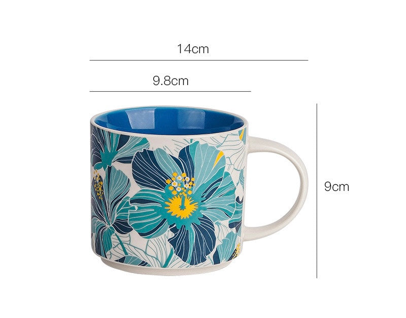 Flower-and-bird mug