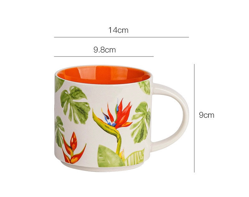 Flower-and-bird mug