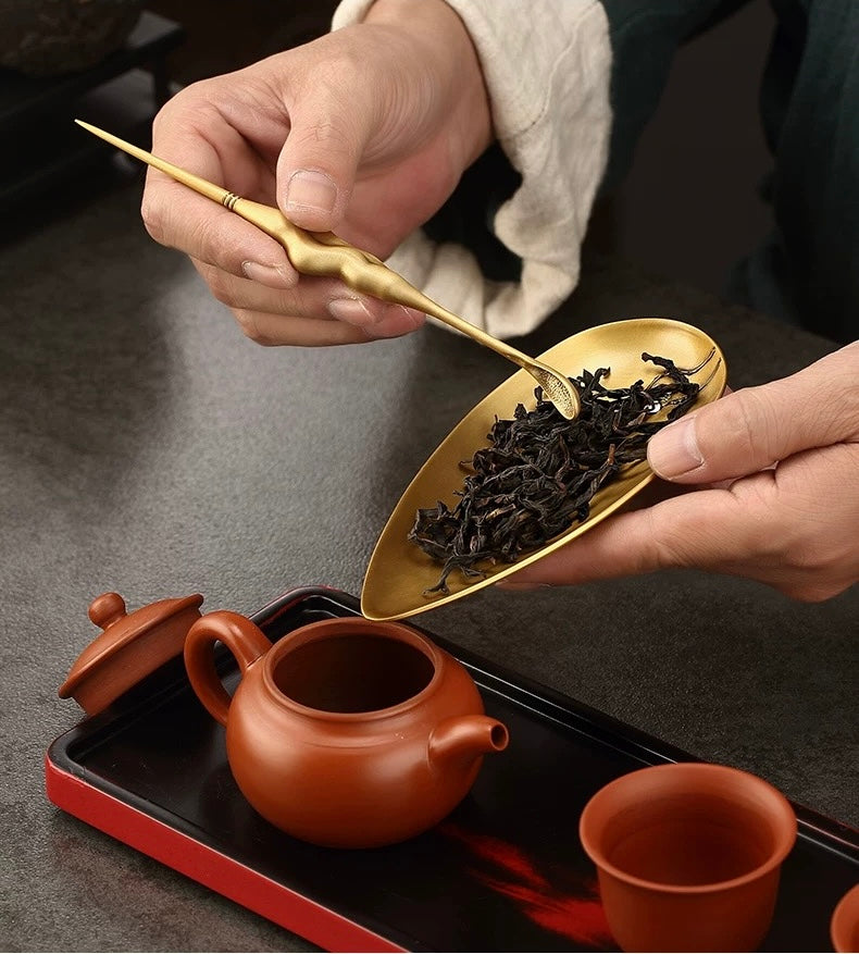 Brass Relief tea scoop