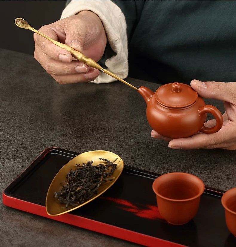 Brass Relief tea scoop