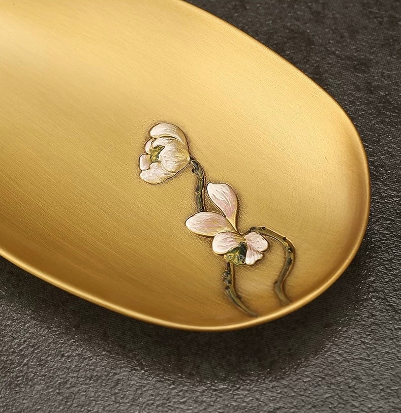 Brass Relief tea scoop