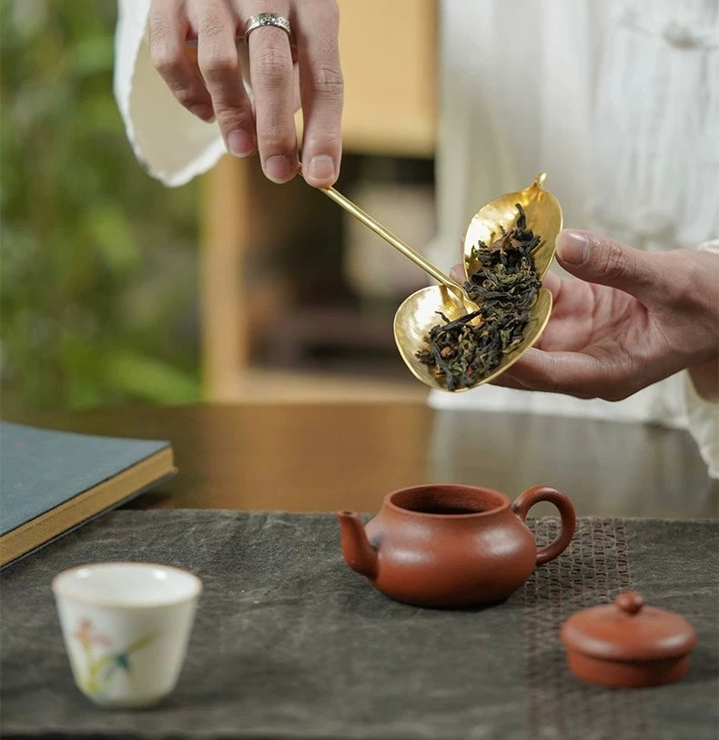 Brass Golden Gourd tea scoop