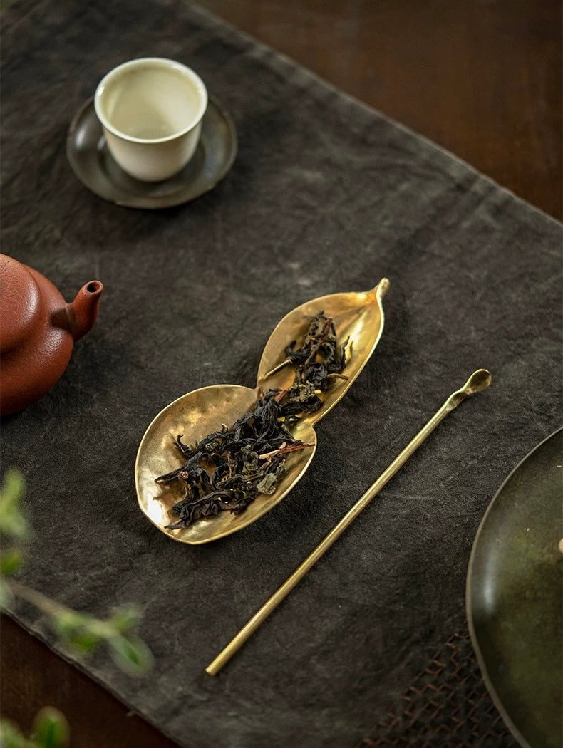 Brass Golden Gourd tea scoop