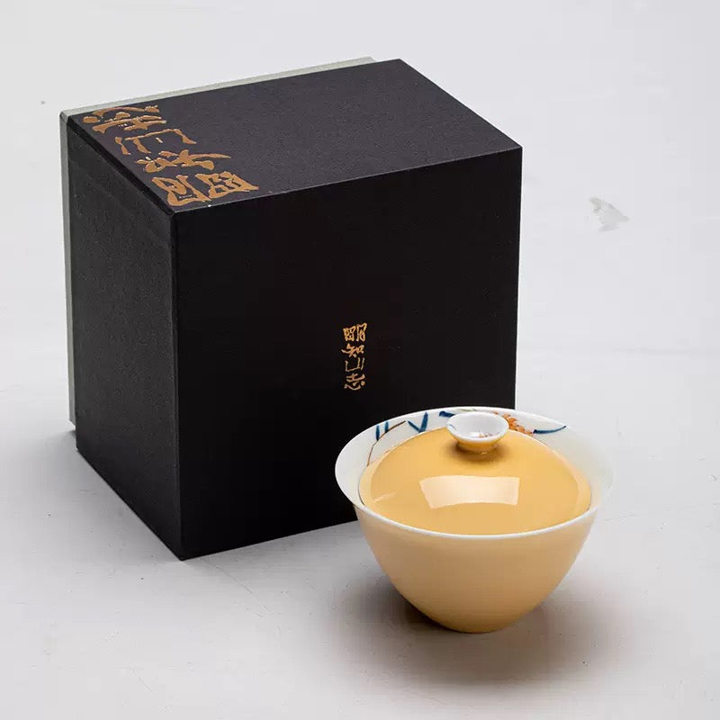Hand-painted Wheat Ear tea bowl