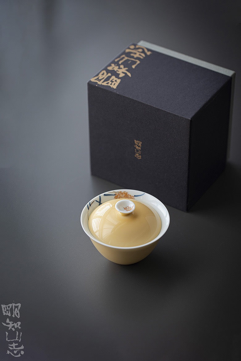 Hand-painted Wheat Ear tea bowl