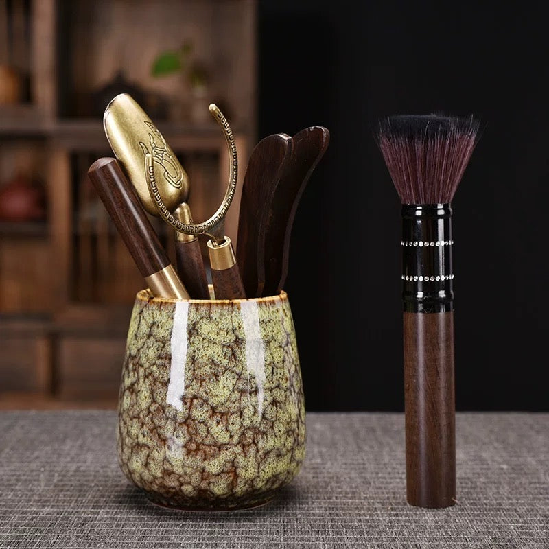 Yellow-glazed Ebony Wood