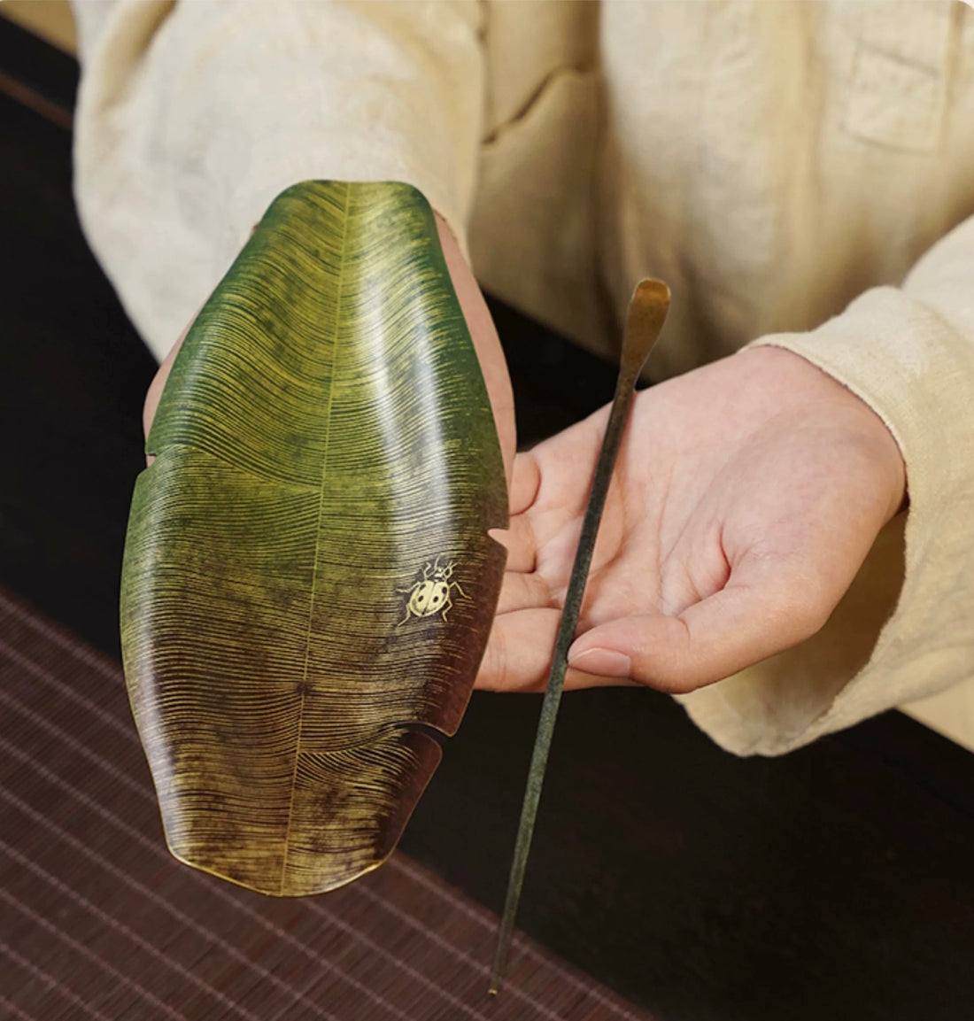Banana Leaf tea scoop