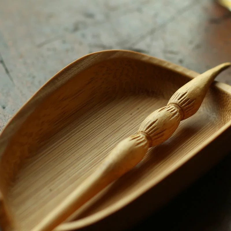 Wood tea scoop