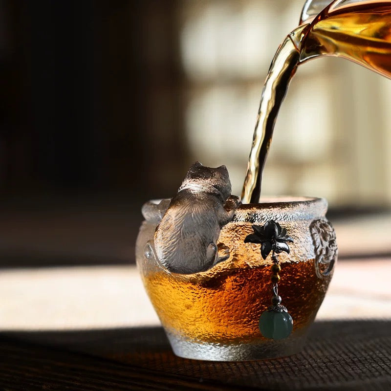 Glassy Cat teacup
