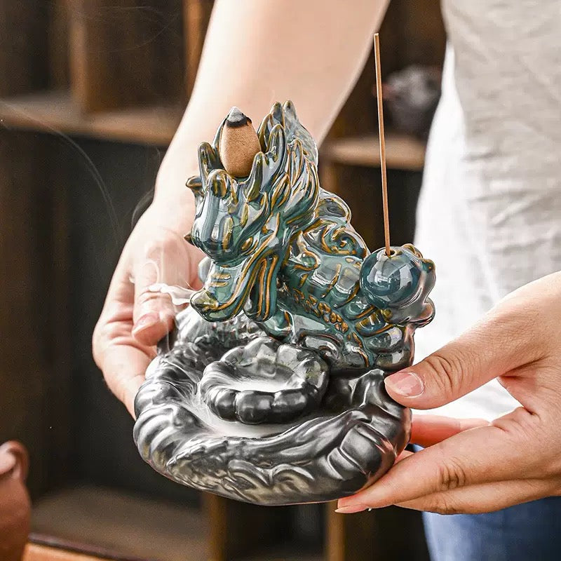 Dragon-shaped incense burner