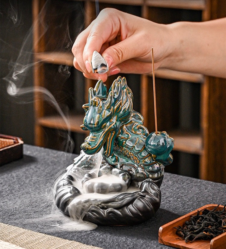 Dragon-shaped incense burner