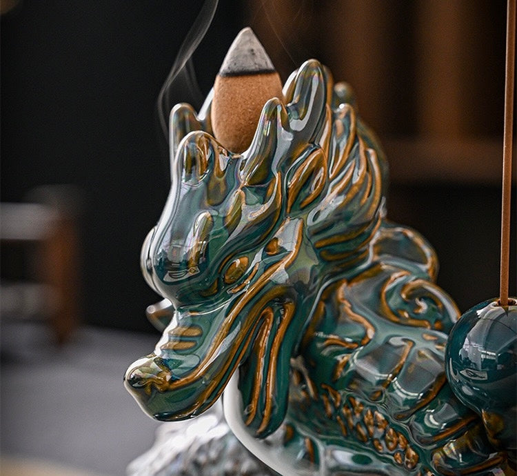 Dragon-shaped incense burner