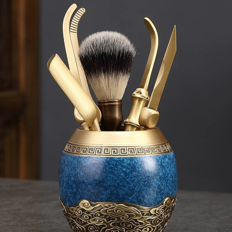 Blue Glazed Brass