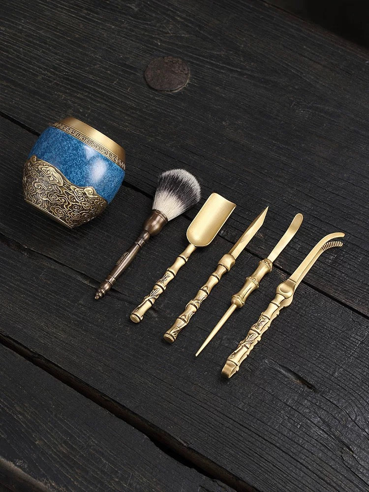 Blue Glazed Brass