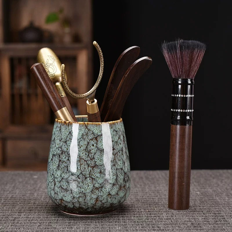 Green-glazed Ebony Wood