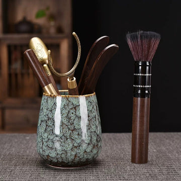 Green-glazed Ebony Wood