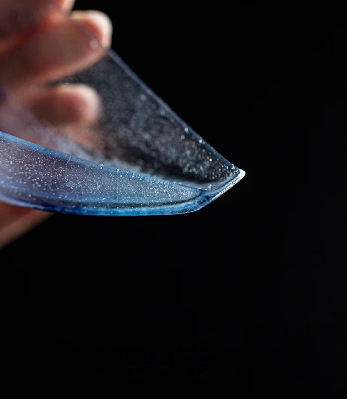 Blue-violet Glass tea scoop