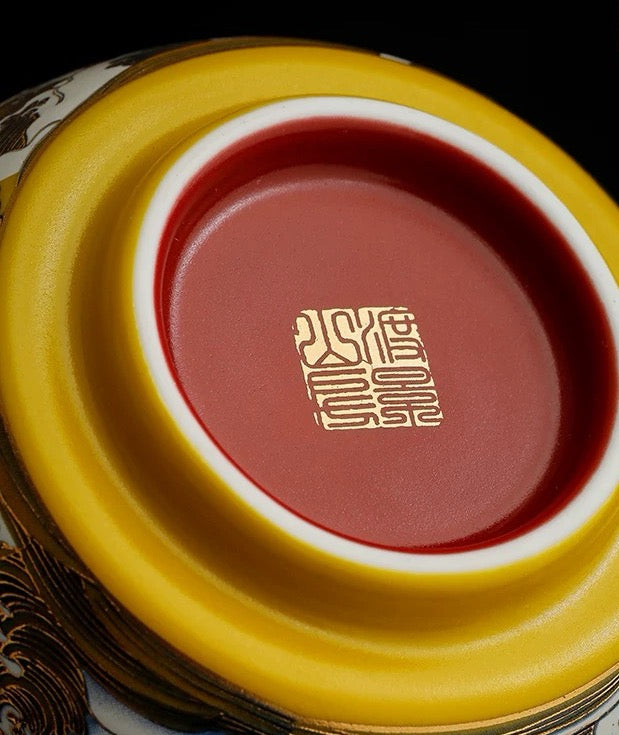 Bright Yellow Royal teacup