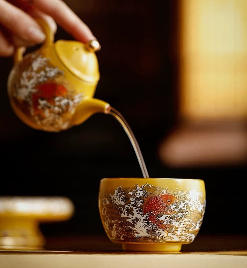 Bright Yellow Royal teacup