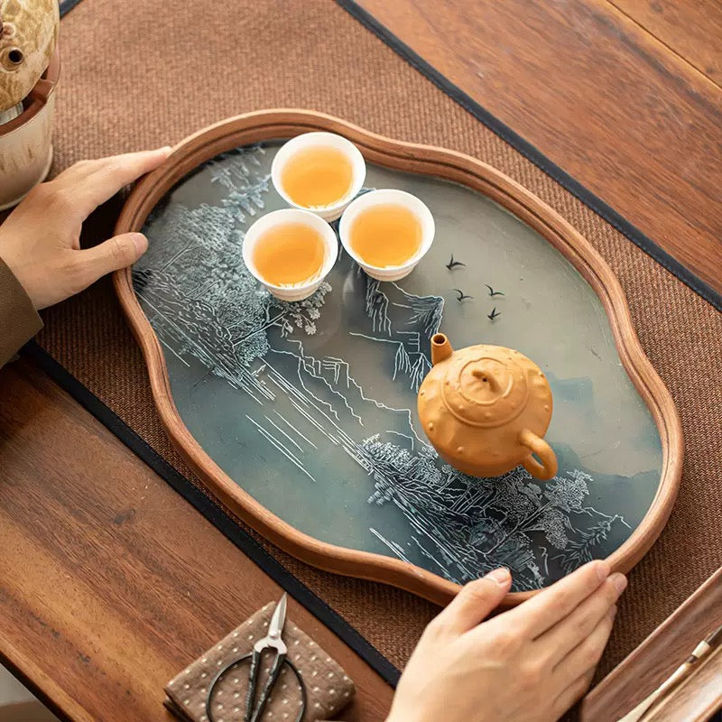 Green Mountains tea tray
