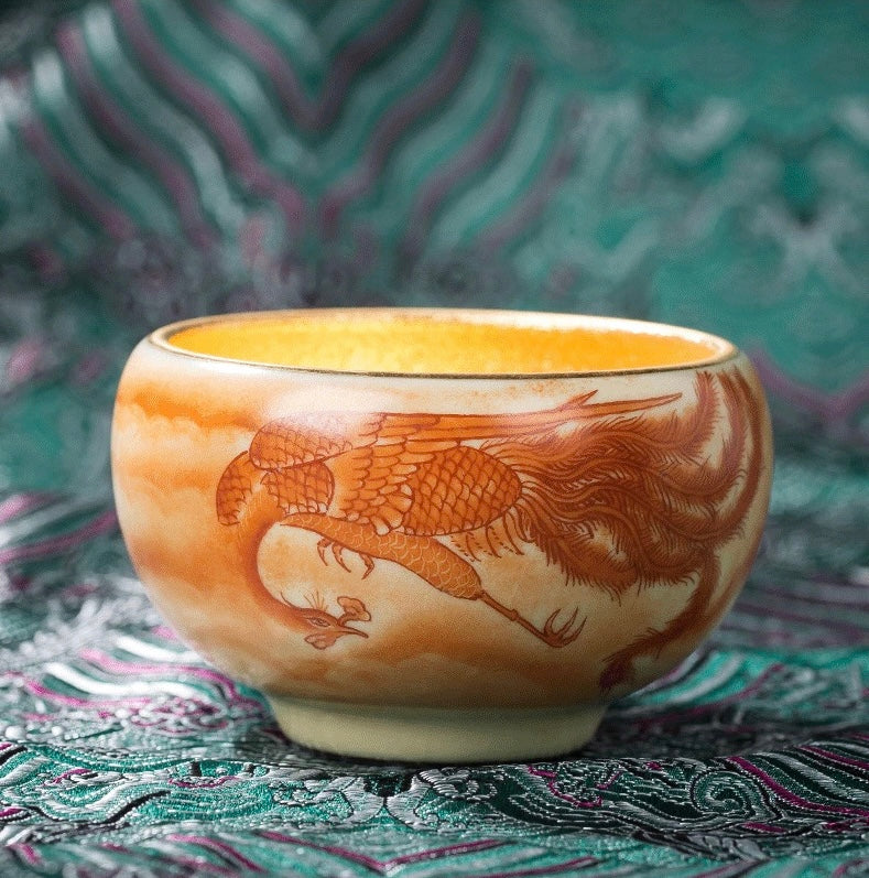 Hand-painted Phoenix teacup