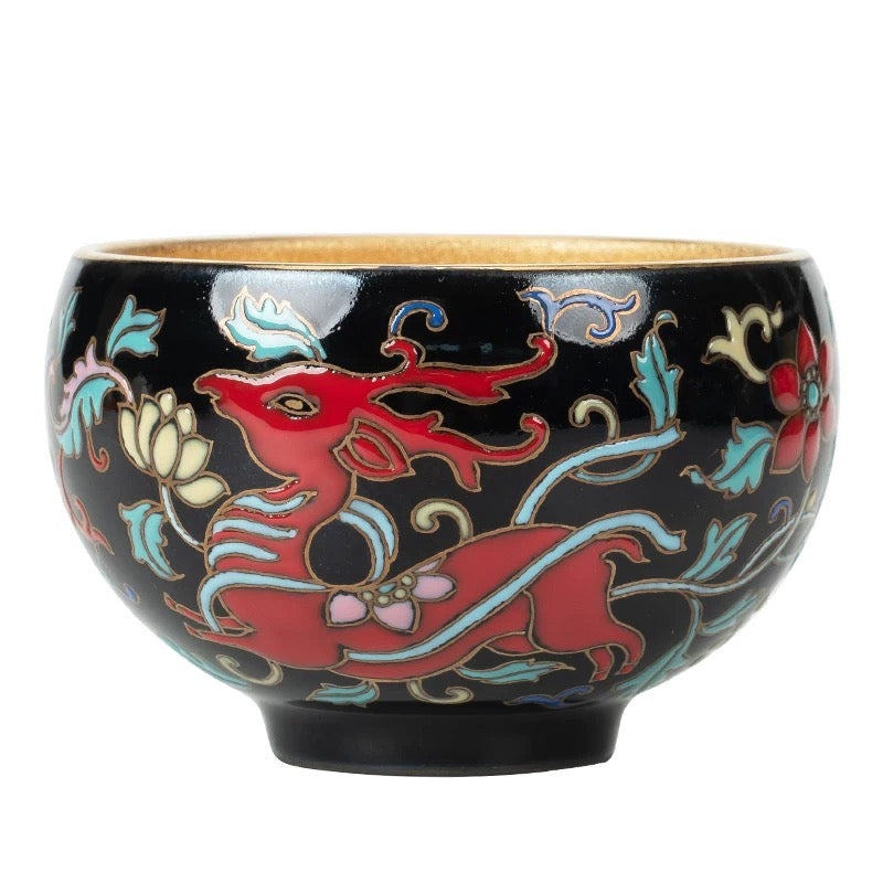 Hand-painted Red Deer teacup