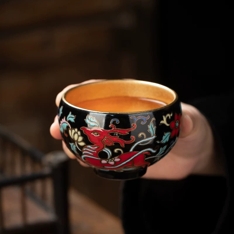 Hand-painted Red Deer teacup