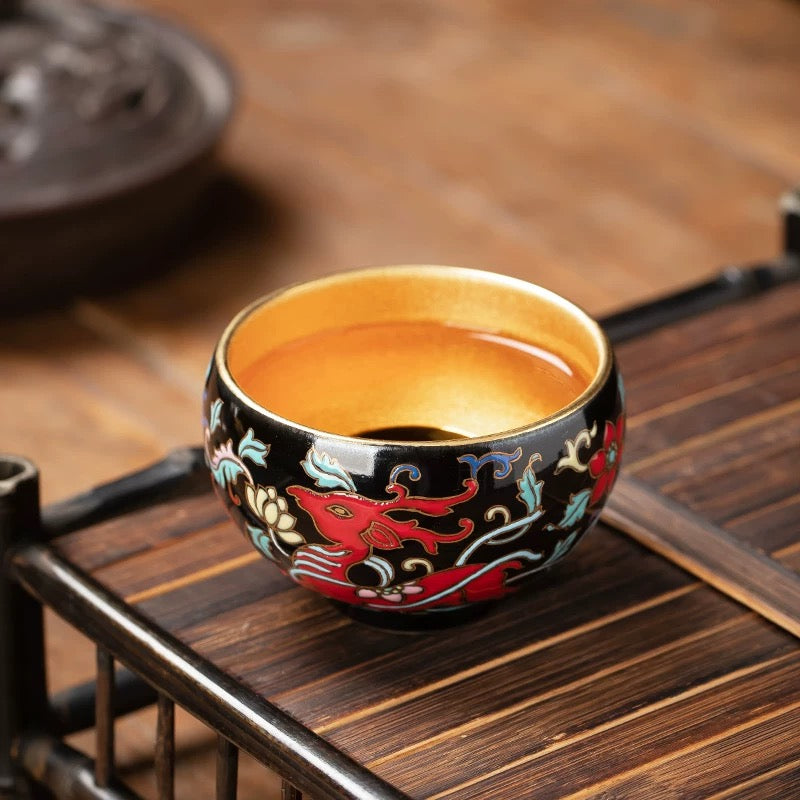 Hand-painted Red Deer teacup
