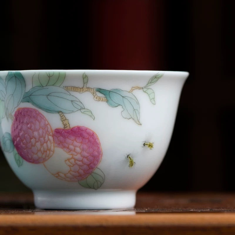 Hand-painted Lychee teacup