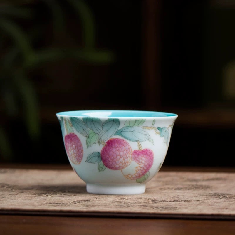 Hand-painted Lychee teacup