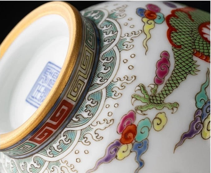 Hand-painted Dragon Patterns gai wan