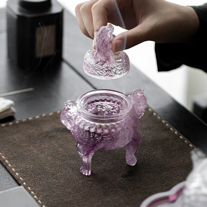 Crystal incense burner