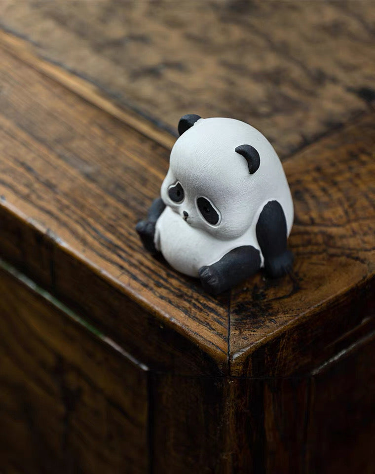 Purple Clay Panda tea pet