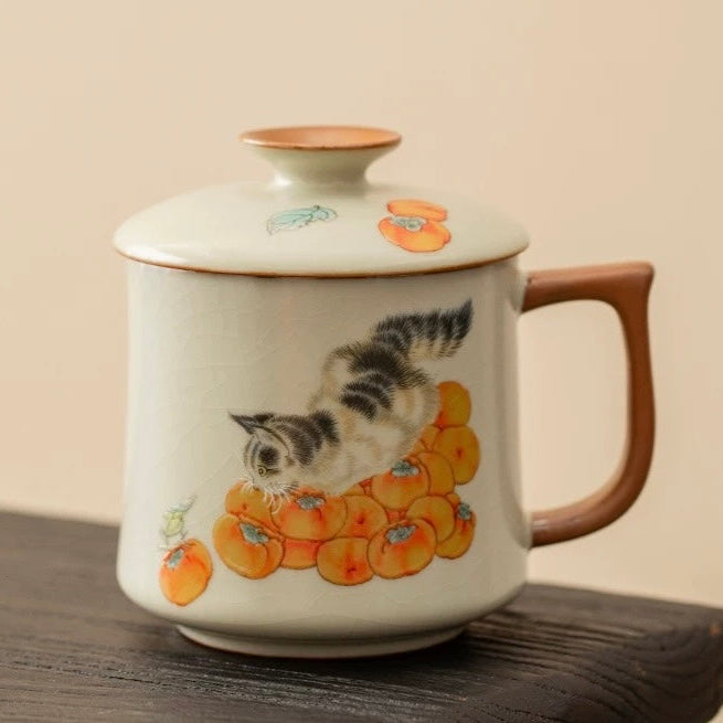 Persimmon Cat mug