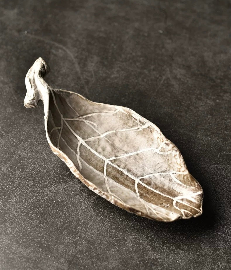 Ceramic Leaves tea scoop