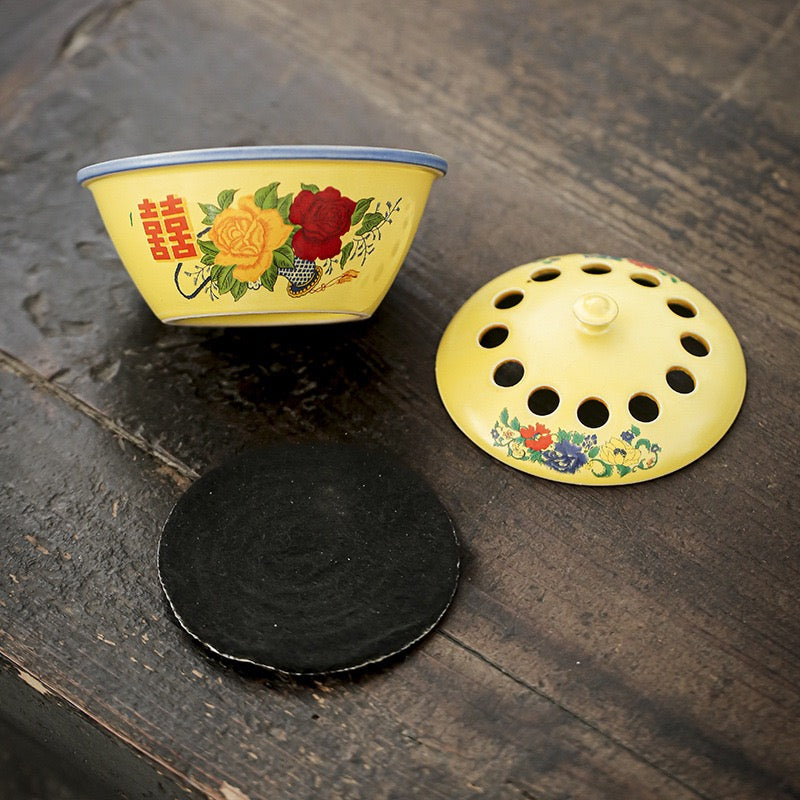 Enamel bowl incense burner