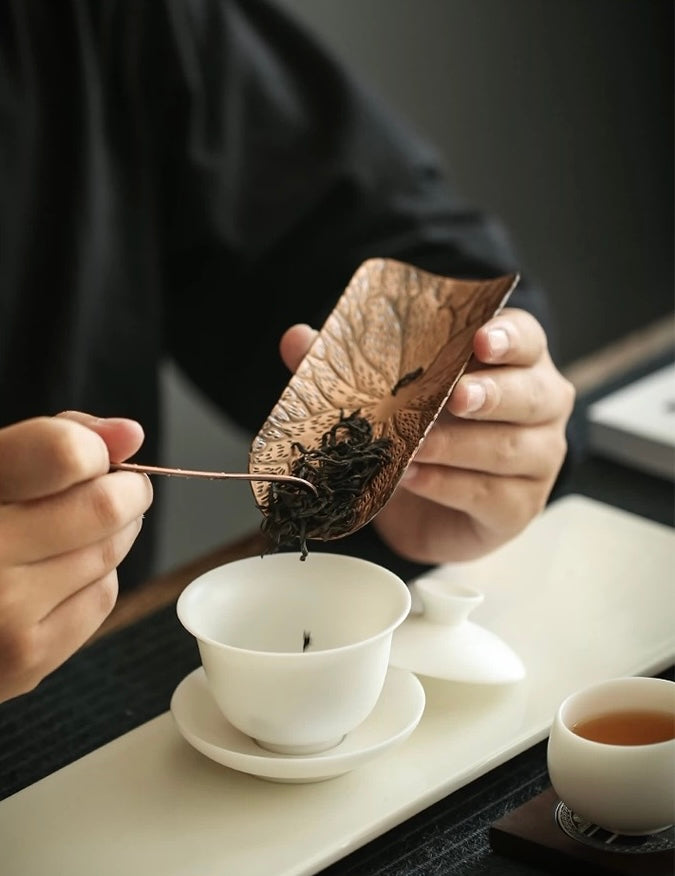 Copper Lotus tea scoop