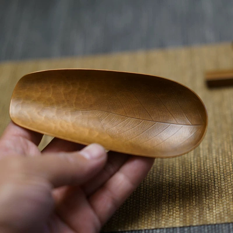Copper Bodhi Leaves tea scoop