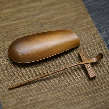 Copper Bodhi Leaves tea scoop