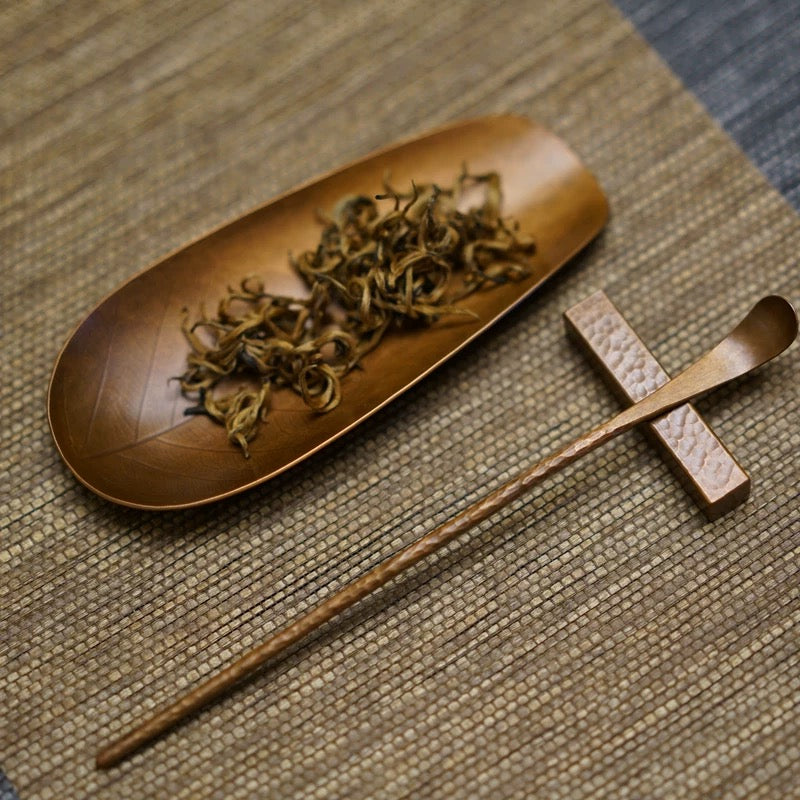 Copper Bodhi Leaves tea scoop