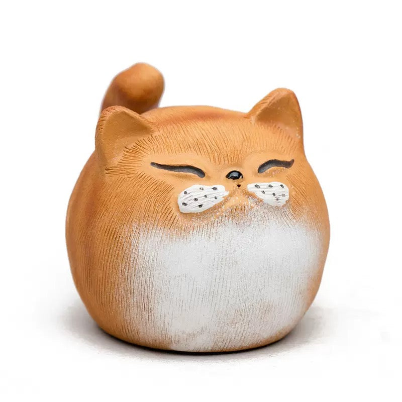 Chubby Orange Cat tea pet