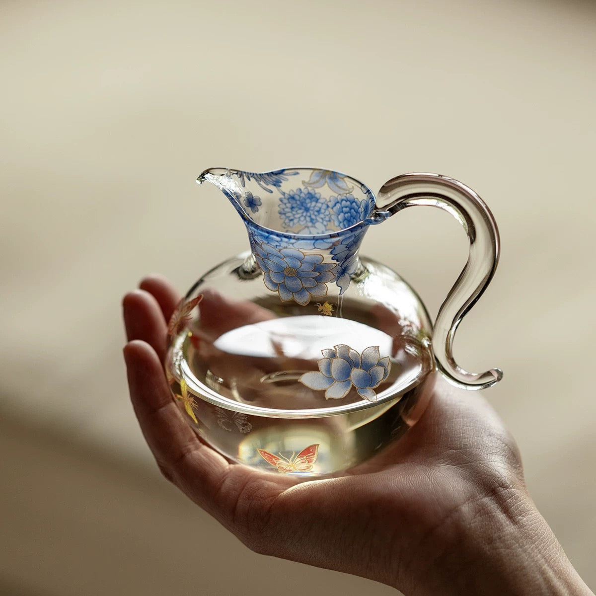 Dark Blue Pink Butterfly fair cup