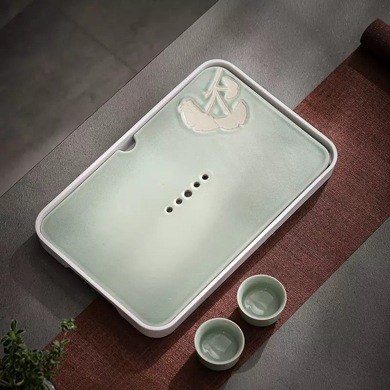 Ginkgo leaf tea tray