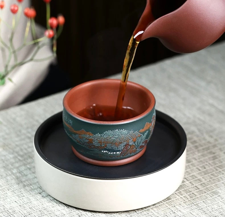 Hand-Painted Purple Clay teacup