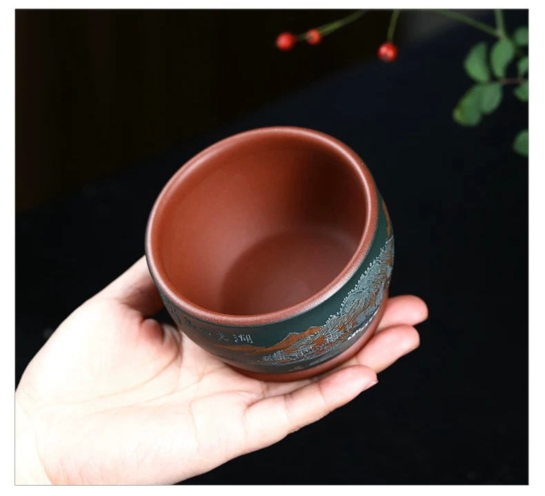 Hand-Painted Purple Clay teacup