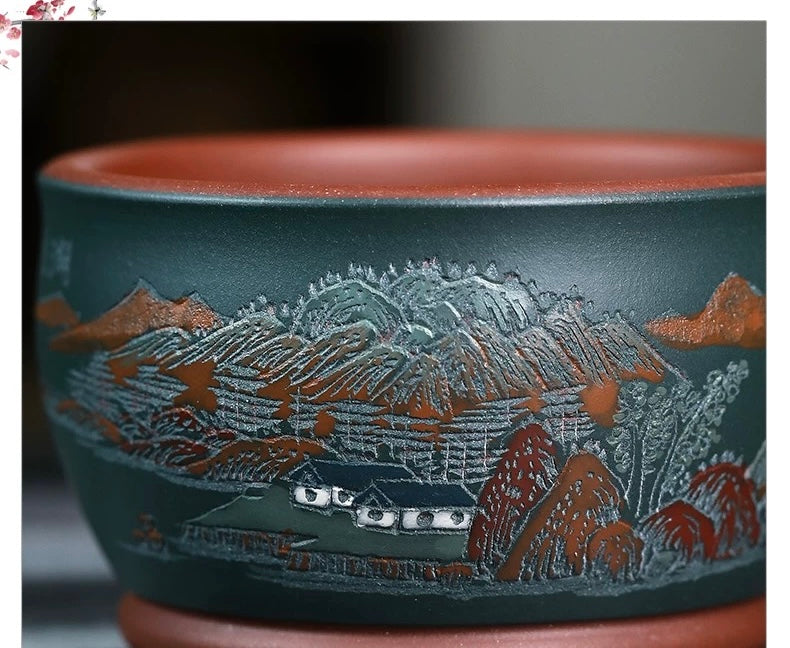 Hand-Painted Purple Clay teacup