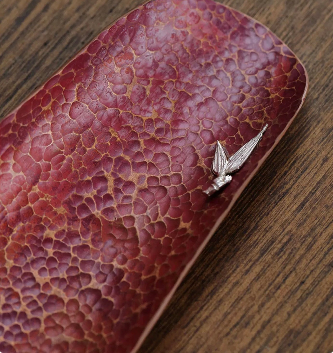 Purple Copper Inlaid With Silver